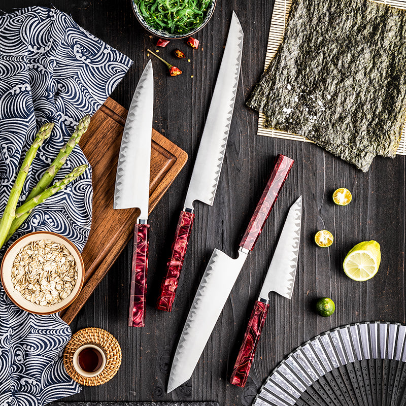 Ember 4-Piece High Carbon Steel Kitchen Knife Set