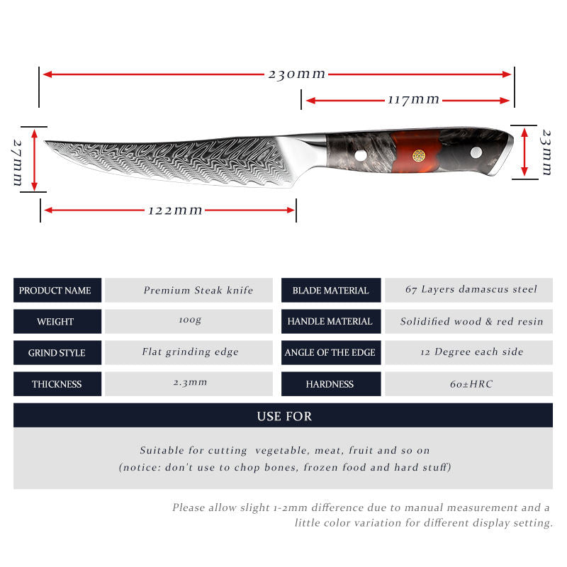Ignis 4-Piece AUS10 Damascus Steak Set