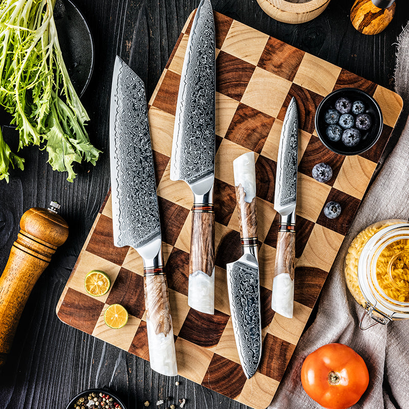 Bergenhof: Fjord 4-Piece Damascus Kitchen Knife Set